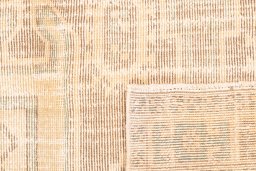 Close-up detail of 1970s Vintage rug from Iran / Persia showing Wool weave