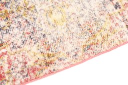Backside of handmade 1973s Vintage rug showing knot structure and weave density