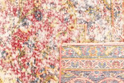 Close-up detail of 1973s Vintage rug from Iran / Persia showing Wool weave