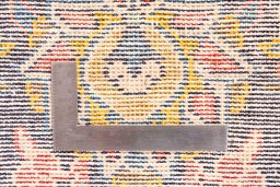 Corner detail of 1973s Vintage rug showing border pattern and Wool pile