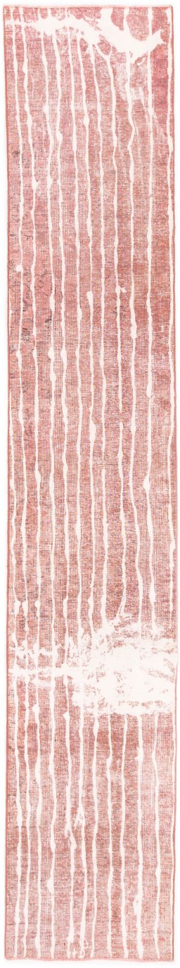 Full view of 1972s Vintage rug from Iran / Persia, 385 × 70 cm in Red tones