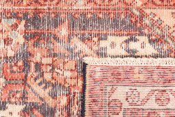 Close-up detail of 1970s Vintage rug from Iran / Persia showing Wool weave
