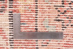 Corner detail of 1970s Vintage rug showing border pattern and Wool pile
