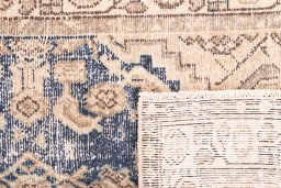 Close-up detail of 1970s Vintage rug from Iran / Persia showing Wool weave