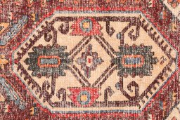 Full view of 1972s Vintage rug from Iran / Persia, 245 × 105 cm in Red tones