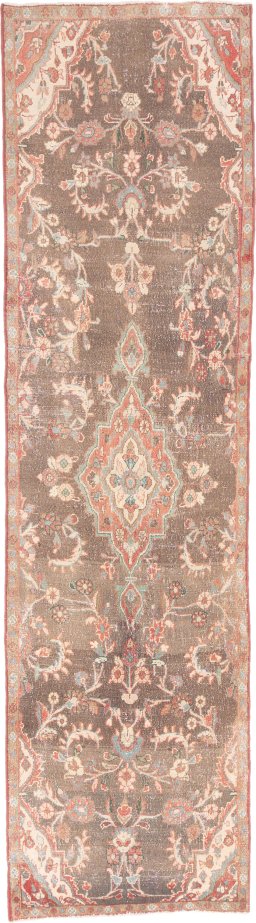 Full view of 1975s Vintage rug from Iran / Persia, 283 × 77 cm in Blue tones