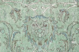 Full view of 1955s Vintage rug from Iran / Persia, 400 × 310 cm in Green tones