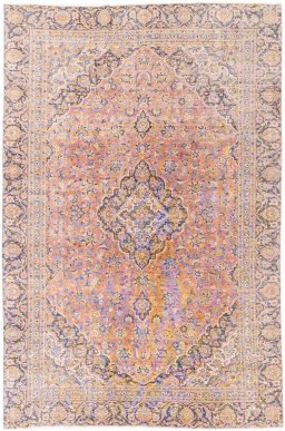 Full view of 1977s Vintage rug from Iran / Persia, 380 × 247 cm in Red tones