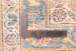 Close-up detail of 1977s Vintage rug from Iran / Persia showing Wool weave