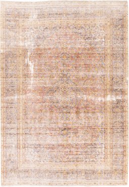 Full view of 1975s Vintage rug from Iran / Persia, 332 × 232 cm in Red tones
