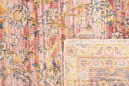 Close-up detail of 1975s Vintage rug from Iran / Persia showing Wool weave