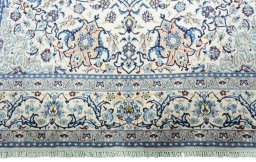 Full view of 2000s Nain rug from Iran / Persia, 312 × 214 cm in Beige tones