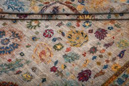 Surface texture of Unknown Haj-jalili rug with natural Cotton and intricate pattern