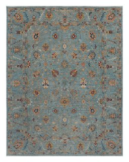 Full view of New Farahan rug from Pakistan, 313 × 246 cm in Blue tones