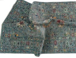 Full view of New Farahan rug from Pakistan, 147 × 102 cm in Blue tones