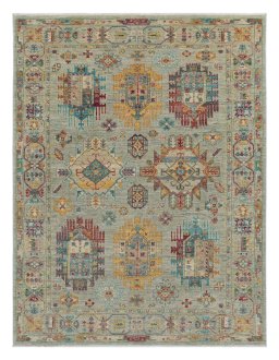 Full view of New Farahan rug from Pakistan, 197 × 150 cm in Beige tones