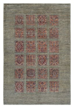 Full view of New Farahan rug from Pakistan, 188 × 125 cm in Beige tones