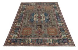 Surface texture of New Kazak rug with natural Wool and intricate pattern
