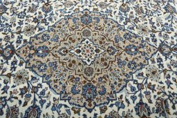 Central medallion detail of 2000s Kashan rug from Iran / Persia
