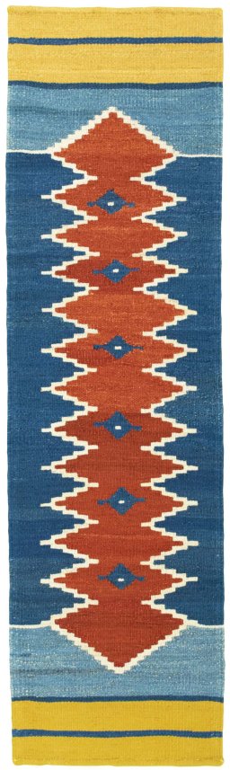 Full view of New Modern Design rug from Turkey, 184 × 52 cm in Multi Color tones