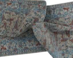 Full view of New Farahan rug from Pakistan, 192 × 124 cm in Gray tones