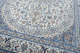 Close-up detail of New Nain rug from Iran / Persia showing Wool weave