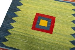 Surface texture of New Kilim Sofre rug with natural Wool and intricate pattern