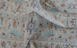 Full view of New Farahan rug from Pakistan, 289 × 204 cm in Beige tones