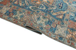 Close-up detail of New Kazak rug from Pakistan showing Wool weave