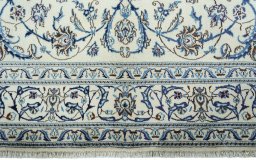 Full view of 2000s Nain rug from Iran / Persia, 310 × 198 cm in Beige tones