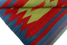 Full view of New Kilim Sofre rug from Turkey, 81 × 79 cm in Multi Color tones