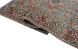 Close-up detail of New Kazak rug from Pakistan showing Wool weave
