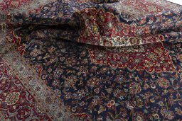 Surface texture of New Kashan rug with natural Cork and intricate pattern