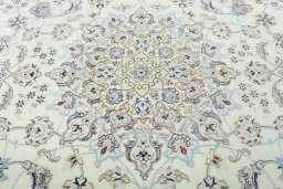 Central medallion detail of 2000s Nain rug from Iran / Persia