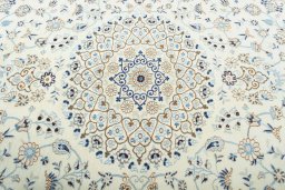 Central medallion detail of New Nain rug from Iran / Persia