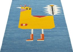 Close-up detail of New Kilim Dastan rug from Turkey showing Wool weave