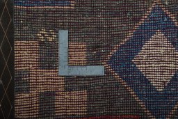 Full view of 2000s Persian Gabbeh rug from Iran / Persia, 112 × 73 cm in Green tones