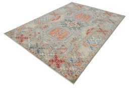 Close-up detail of New Kazak rug from Pakistan showing Wool weave