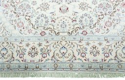Full view of 2000s Nain rug from Iran / Persia, 320 × 202 cm in Beige tones