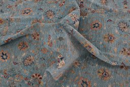 Full view of New Farahan rug from Pakistan, 313 × 246 cm in Blue tones