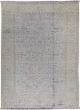 Full view of 1950s Kayseri Silk rug from Turkey, 173 × 122 cm in Gray tones