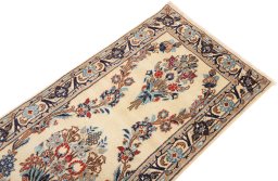 Surface texture of 2000s Nain Silk rug with natural Wool and intricate pattern