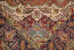 Full view of 1960s Tabriz Silk rug from Iran / Persia, 193 × 140 cm in Red tones