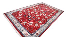 Surface texture of New Tabriz Silk rug with natural Silk and intricate pattern