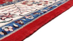 Full view of New Tabriz Silk rug from Iran / Persia, 635 × 394 cm in Red tones