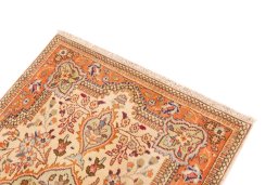 Surface texture of 1998s Tabriz Silk rug with natural Wool and intricate pattern
