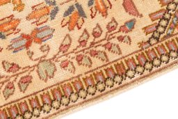 Backside of handmade 1998s Tabriz Silk rug showing knot structure and weave density
