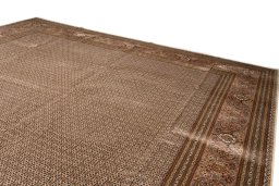 Surface texture of 2018s Tabriz Silk rug with natural Wool and intricate pattern