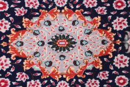 Surface texture of New Tabriz Silk rug with natural Wool and intricate pattern