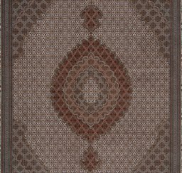 Central medallion detail of New Tabriz Silk rug from Iran / Persia